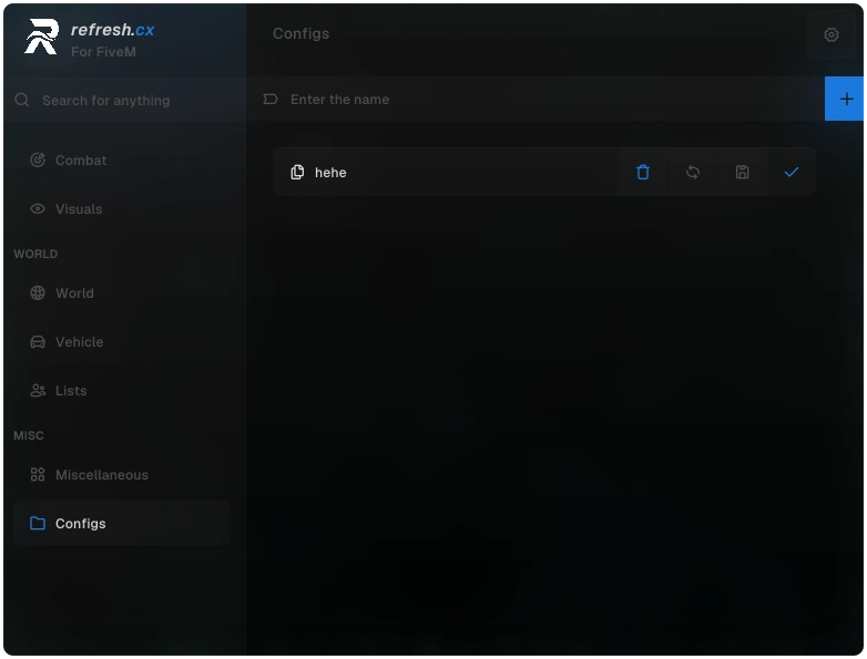 Cloud configs list with search